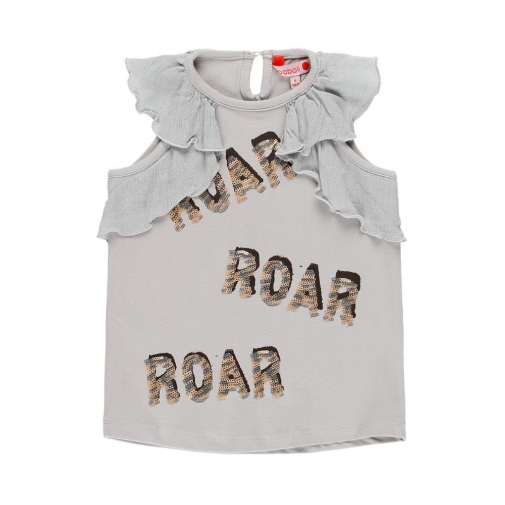 Gray Tank Top with Sequins